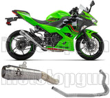 Complete Non-Catalytic Exhaust System With Sound Certification Pro-Race Nichrom Stainless Steel - Arrow Special Parts Compatible With Kawasaki Ninja 400 (2023)