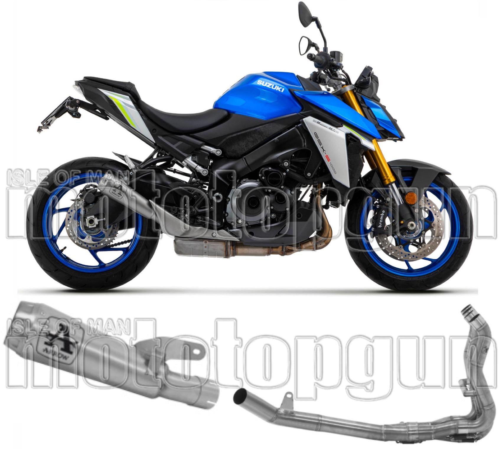 Complete Non-Catalytic Exhaust System With Sound Certification Pro-Race Nichrom Stainless Steel - Arrow Special Parts Compatible With Suzuki Gsx-S 1000 (2021-2024)