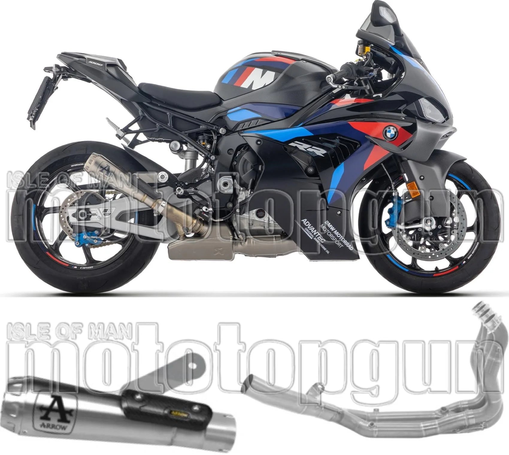 Complete Non-Catalytic Exhaust System With Sound Certification Pro-Race Titanium Aluminium End Cap - Arrow Special Parts Compatible With Bmw M 1000 Rr (2025-2026)