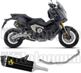 Complete Non-Catalytic Exhaust System With Sound Certification Race-Tech Black Aluminium Carby End Cap - Arrow Special Parts Compatible With Honda X-Adv 750 (2025-2026)