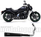 Complete Non-Catalytic Exhaust System With Sound Certification Rebel Black Aluminium Black Aluminium - Arrow Special Parts Compatible With Kawasaki Vulcan 650 S (2021-2024)
