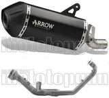 Complete Non-Catalytic Exhaust System With Sound Certification Sonora Black Aluminium Carby End Cap - Arrow Special Parts Compatible With Ktm 1290 Superadventure R (2021-2024)