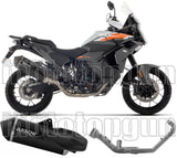 Complete Non-Catalytic Exhaust System With Sound Certification Sonora Black Aluminium Carby End Cap - Arrow Special Parts Compatible With Ktm 1390 Superadventure R (2025-2026)