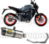 Complete Catalytic Exhaust System With Sound Certification Thunder Aluminium Carbon - Arrow Special Parts Compatible With Yamaha Mt-09 (2021-2023)