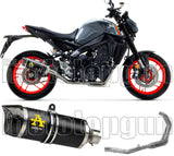 Complete Catalytic Exhaust System With Sound Certification Thunder Black Aluminium Carbon - Arrow Special Parts Compatible With Yamaha Mt-09 (2021-2023)