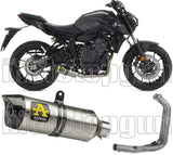 Complete Non-Catalytic Exhaust System With Sound Certification Thunder Aluminium Carbon - Arrow Special Parts Compatible With Yamaha Mt-07 (2021-2024)