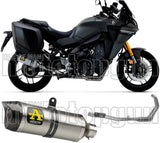 Complete Catalytic Exhaust System With Sound Certification Thunder Aluminium Carbon - Arrow Special Parts Compatible With Yamaha Tracer 9 Gt (2021-2024)