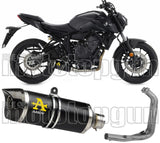 Complete Catalytic Exhaust System With Sound Certification Thunder Black Aluminium Carbon - Arrow Special Parts Compatible With Yamaha Mt-07 (2021-2024)