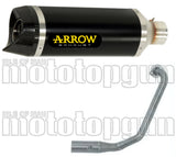 Complete Non-Catalytic Exhaust System With Sound Certification Thunder Black Aluminium Carbon - Arrow Special Parts Compatible With Yamaha Mt-125 (2021-2024)