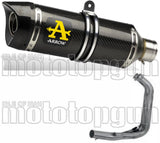 Complete Non-Catalytic Exhaust System With Sound Certification Thunder Carbon Carbon - Arrow Special Parts Compatible With Yamaha Mt-07 (2021-2024)