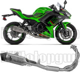 Complete Catalytic Exhaust System With Sound Certification Veloce Titanium Carby End Cap - Arrow Special Parts Compatible With Kawasaki Z 650 35Kw (2024-2026)