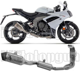 Complete Catalytic Exhaust System With Sound Certification Veloce Titanium Carbon - Arrow Special Parts Compatible With Triumph Daytona 660 (2024-2026)