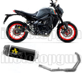 Complete Non-Catalytic Exhaust System With Sound Certification Works Black Nichrom Carbon - Arrow Special Parts Compatible With Yamaha Mt-09 (2021-2023)