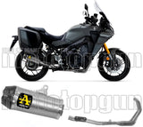Complete Non-Catalytic Exhaust System With Sound Certification Works Titanium Carbon - Arrow Special Parts Compatible With Yamaha Tracer 9 Gt (2021-2024)