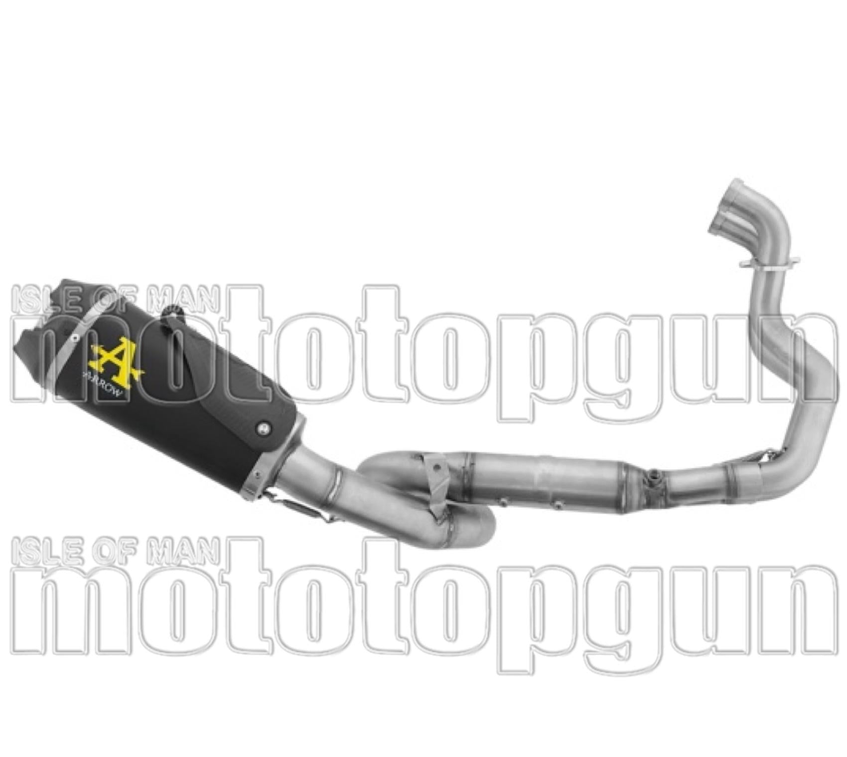 Complete Non-Catalytic Exhaust System With Sound Certification Works Black Aluminium Carby End Cap - Arrow Special Parts Compatible With Suzuki Gsx 8R (2023-2024)