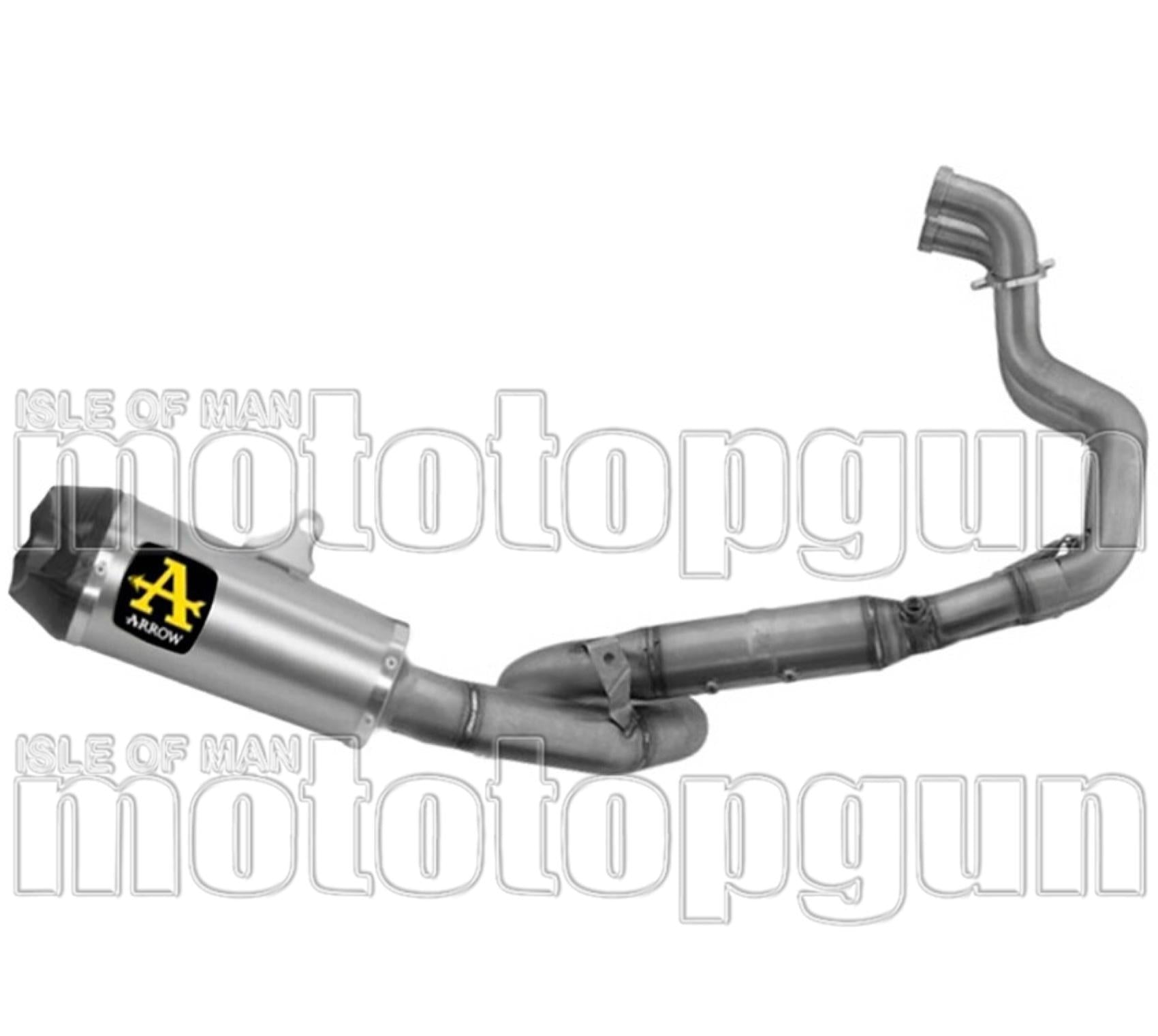 Complete Non-Catalytic Exhaust System With Sound Certification Works Titanium Carby End Cap - Arrow Special Parts Compatible With Suzuki Gsx 8S (2023-2024)