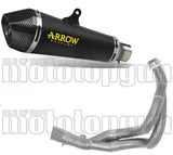 Complete Catalytic Exhaust System With Sound Certification X-Kone Black Nichrom Carbon - Arrow Special Parts Compatible With Kawasaki Z 650 (2021-2023)