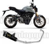 Complete Non-Catalytic Exhaust System With Sound Certification X-Kone Black Nichrom Carbon - Arrow Special Parts Compatible With Honda Cb 125 R (2021-2024)
