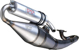 Complete Catalytic Exhaust System With Sound Certification Hand Made Tt Aluminum - Leovince Compatible With Gilera Stalker 50