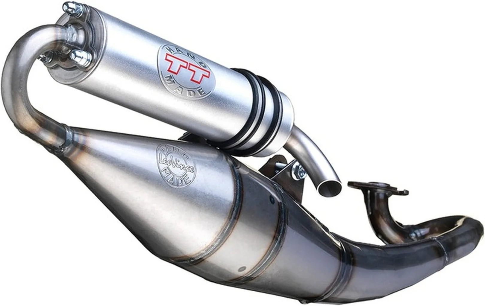 Complete Catalytic Exhaust System With Sound Certification Hand Made Tt Aluminum - Leovince Compatible With Cpi Popcorn 50 (2004)