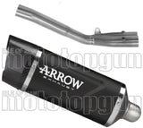 Non-Catalytic Exhaust Tip With Sound Certification Indy-Race Evo Black Aluminium Carbon - Arrow Special Parts Compatible With Honda Mt-10 (2022-2024)