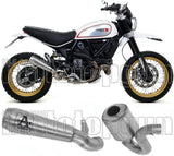 Catalytic Exhaust Tip With Sound Certification Pro-Race Nichrom Stainless Steel - Arrow Special Parts Compatible With Ducati Scrambler 800 Desert Sled (2017-2020)