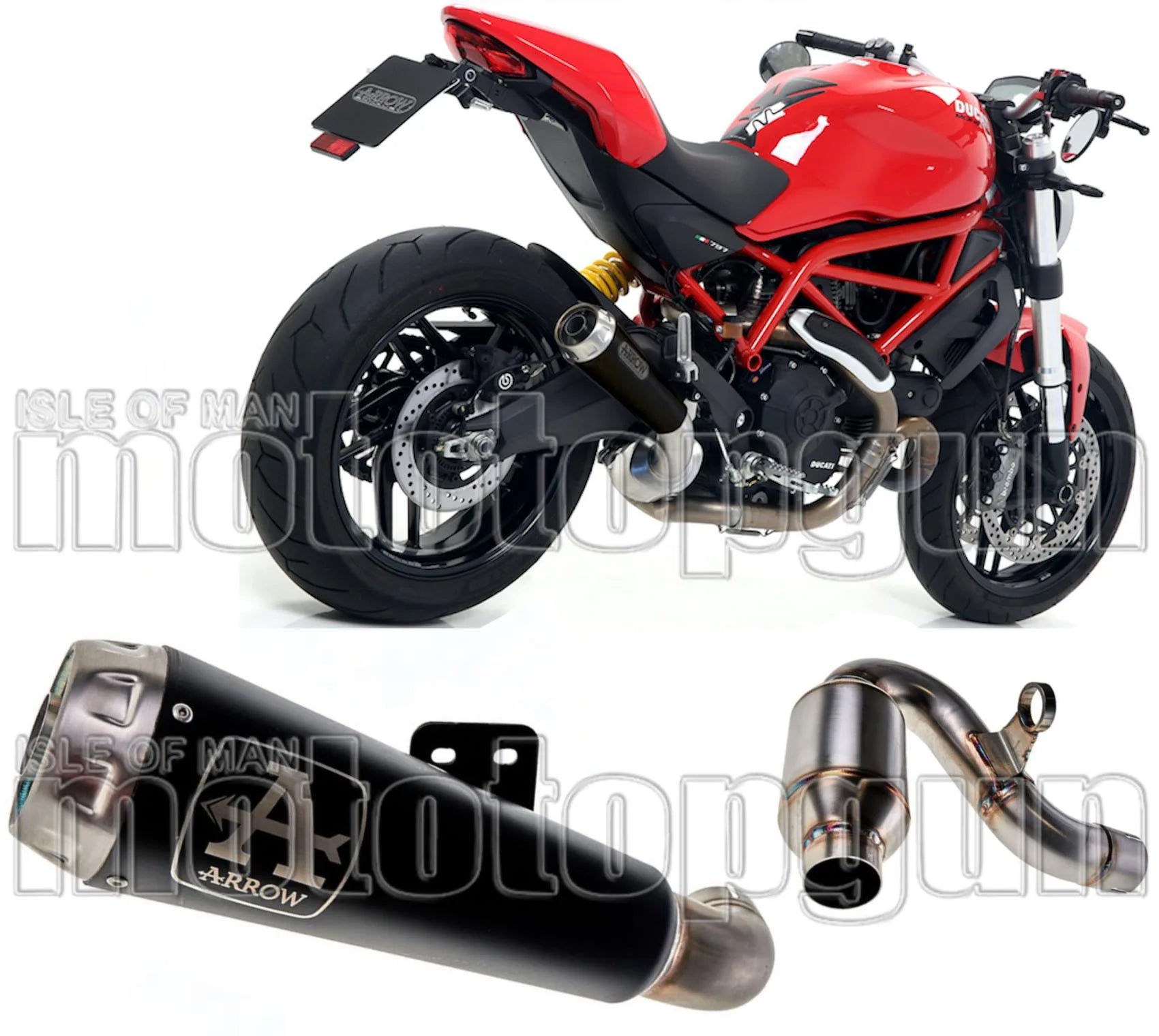 Catalytic Exhaust Tip With Sound Certification Pro-Race Black Nichrom Stainless Steel - Arrow Special Parts Compatible With Ducati Scrambler 800 (2017-2020)