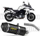 Catalytic Exhaust Tip With Sound Certification Race-Tech Black Aluminium Carbon - Arrow Special Parts Compatible With Benelli Trk 502 (2017-2020)