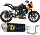 Catalytic Exhaust Tip With Sound Certification Thunder Black Aluminium Stainless Steel - Arrow Special Parts Compatible With Ktm 200 Duke (2011-2014)