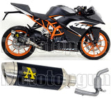 Catalytic Exhaust Tip With Sound Certification Thunder Black Aluminium Stainless Steel - Arrow Special Parts Compatible With Ktm Rc 390 (2015-2016)