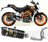 Catalytic Exhaust Tip With Sound Certification Thunder Black Aluminium Carbon - Arrow Special Parts Compatible With Ktm 390 Duke (2013-2016)
