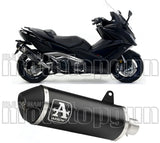 Catalytic Exhaust Tip With Sound Certification Urban Black Aluminium Stainless Steel Black - Arrow Special Parts Compatible With Kymco Ak 550 (2017-2020)