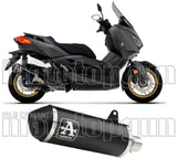Catalytic Exhaust Tip With Sound Certification Urban Black Aluminium Stainless Steel Black - Arrow Special Parts Compatible With Yamaha X-Max 250 (2009-2016)