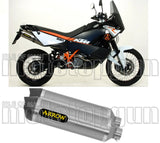 Dual Catalytic Exhaust Tips With Sound Certification Race-Tech Aluminium Carbon - Arrow Special Parts Compatible With Ktm 990 Smt (2009-2013)