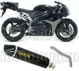 Non-Catalytic Exhaust Tip With Sound Certification Indy-Race Black Aluminium Carbon - Arrow Special Parts Compatible With Honda Cbr 600 Rr (2007-2008)