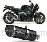 Non-Catalytic Exhaust Tip With Sound Certification Maxi Race-Tech Black Aluminium Carbon - Arrow Special Parts Compatible With Bmw K 1300 R (2009-2016)