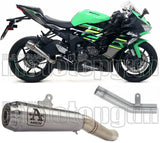 Non-Catalytic Exhaust Tip With Sound Certification Pro-Race Titanium Titanium - Arrow Special Parts Compatible With Kawasaki Zx 6R 636 (2019-2020)