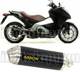 Non-Catalytic Exhaust Tip With Sound Certification Race-Tech Black Aluminium Stainless Steel - Arrow Special Parts Compatible With Honda Nc 700 X (2012-2013)