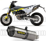 Non-Catalytic Exhaust Tip With Sound Certification Race-Tech Titanium Carbon - Arrow Special Parts Compatible With Husqvarna 701 Enduro (2021-2024)