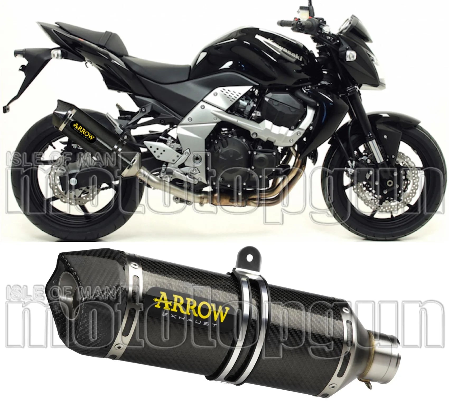 Exhaust Tip With Noise Certification Race-Tech Carbon Carbon - Arrow Special Parts Compatible With Kawasaki Z 750 R (2011-2014)