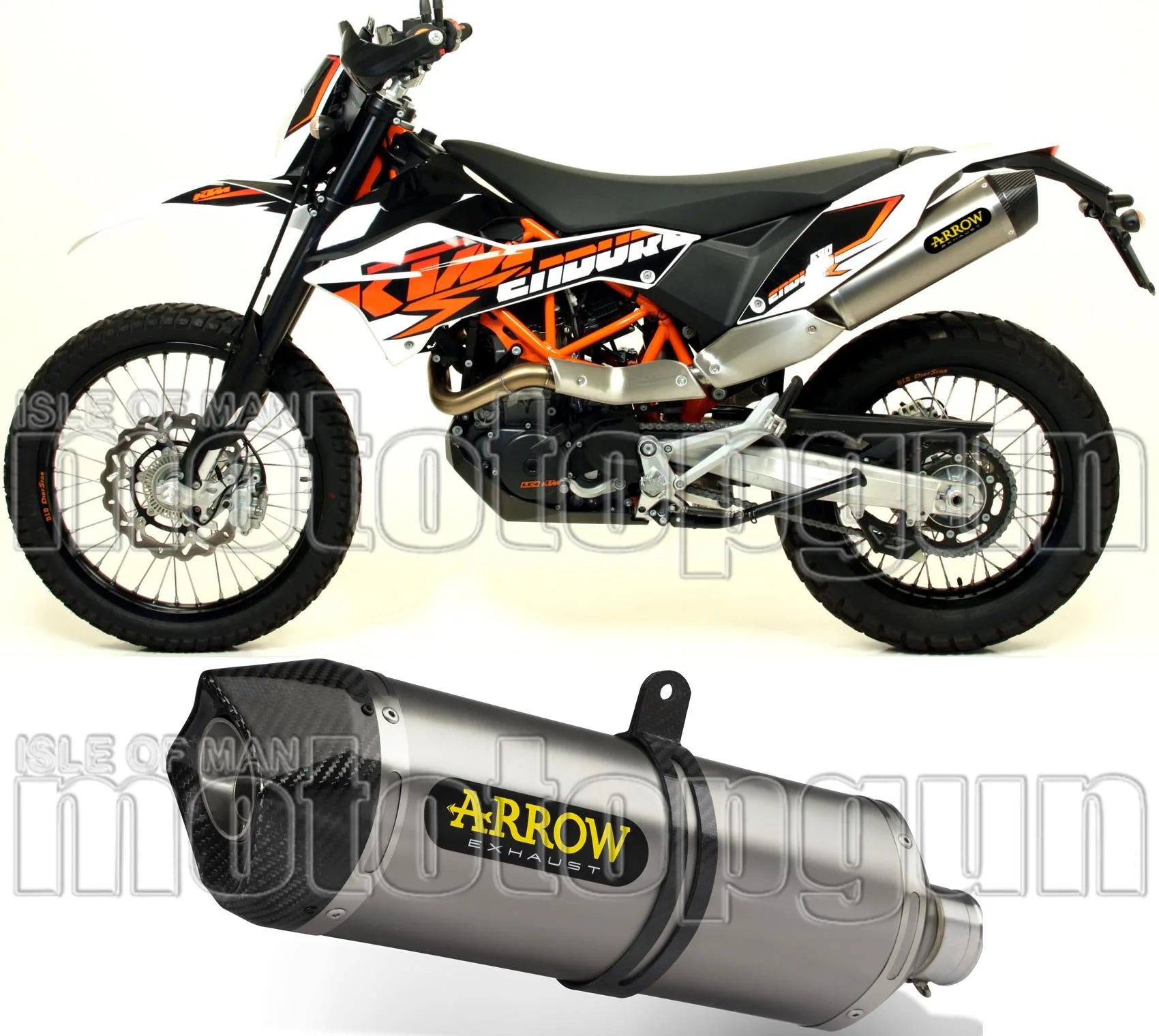Non-Catalytic Exhaust Tip With Sound Certification Race-Tech Aluminium Carbon - Arrow Special Parts Compatible With Ktm 690 Smc R (2019-2024)
