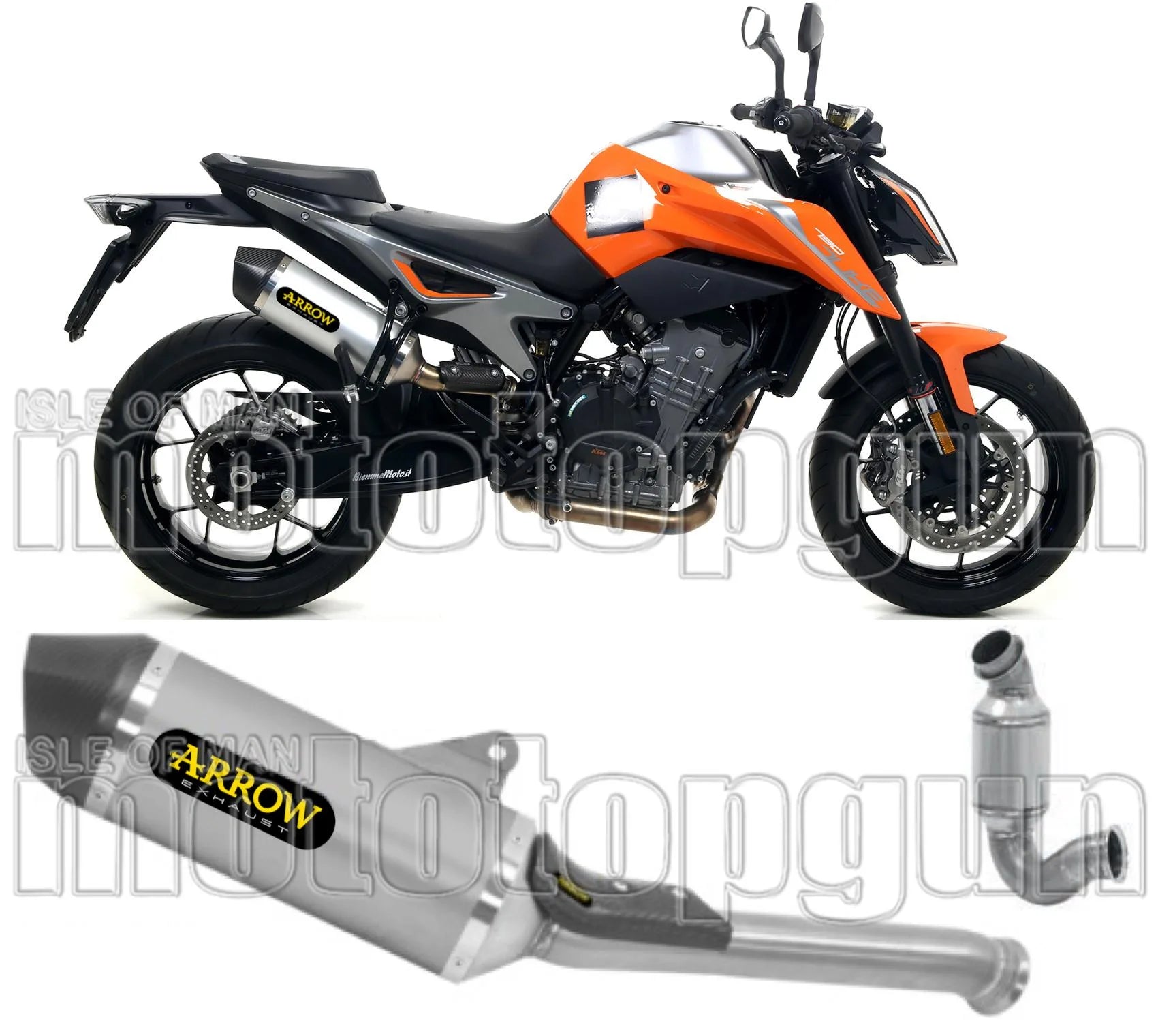 Non-Catalytic Exhaust Tip With Sound Certification Race-Tech Aluminium Carbon - Arrow Special Parts Compatible With Ktm 790 Duke (2023)