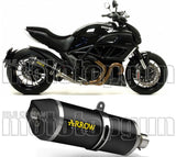 Non-Catalytic Exhaust Tip With Sound Certification Race-Tech Black Aluminium Carbon - Arrow Special Parts Compatible With Ducati Diavel (2011-2016)