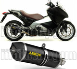 Non-Catalytic Exhaust Tip With Sound Certification Race-Tech Black Aluminium Carbon - Arrow Special Parts Compatible With Honda Nc 700 X (2012-2013)