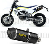 Non-Catalytic Exhaust Tip With Sound Certification Race-Tech Black Aluminium Carbon - Arrow Special Parts Compatible With Husqvarna 701 Supermoto (2017-2020)