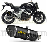 Exhaust Tip With Noise Certification Race-Tech Black Aluminium Carbon - Arrow Special Parts Compatible With Kawasaki Z 750 R (2011-2014)