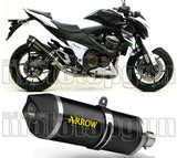 Exhaust Tip With Noise Certification Race-Tech Black Aluminium Carbon - Arrow Special Parts Compatible With Kawasaki Z 800 E (2013-2016)