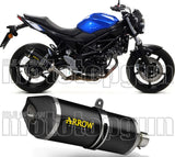 Exhaust Tip With Noise Certification Race-Tech Black Aluminium Carbon - Arrow Special Parts Compatible With Suzuki Sv 650 (2016-2024)