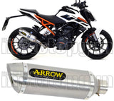 Exhaust Tip With Noise Certification Thunder Aluminium Stainless Steel - Arrow Special Parts Compatible With Ktm 125 Duke (2017-2020)