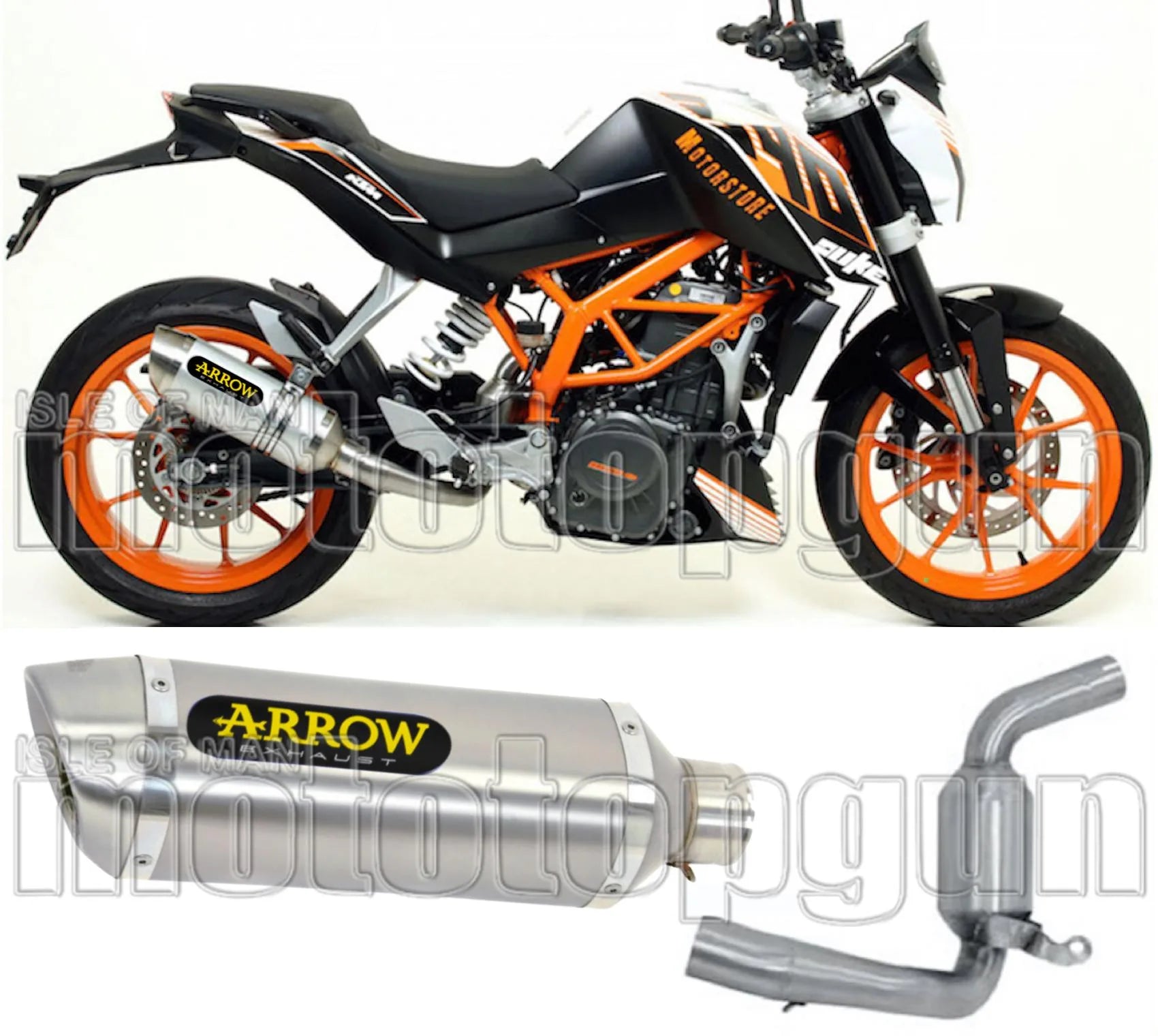 Non-Catalytic Exhaust Tip With Sound Certification Thunder Aluminium Stainless Steel - Arrow Special Parts Compatible With Ktm 390 Duke (2013-2016)